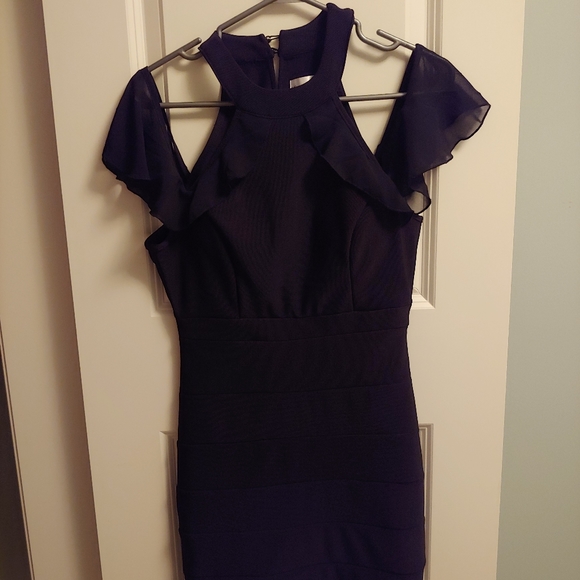 Off the shoulder mini black dress - Picture 2 of 5